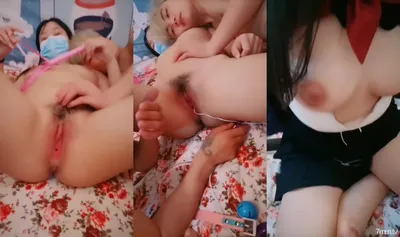 長相可愛的丸子頭妹子，巨乳白皙奶，一黑一白，多人群戰，淫亂至極